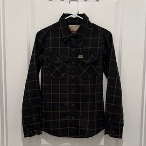 DIXXON Black and Gold Plaid Button-Down Shirt
